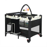 BoPeep Baby Cot Bed Crib Portable Bassinet Black-1910113153782517760