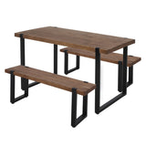 Levede Wooden Dining Sets 1XTable+2X-1919892935667748864
