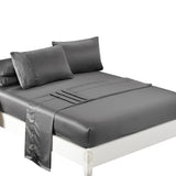 DreamZ Silky Satin Sheets Fitted Double Grey-1910113195188686848