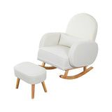 Levede Fleece Rocking Chair with footstool-1910112200622739456