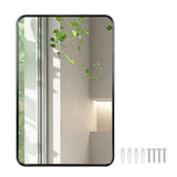 Yezi Wall Mirror Rectangle Bathroom Black-1910112987293814784