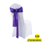 20x Table Runner Satin Chair Sashes Eggplant-1910113033733148672