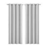 2x Blockout Curtains Panels 3 Layers Grey CD1003-140X230-BK-1910113267704008704
