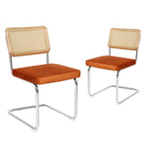 Levede 2xRattan Chair Dining Chairs Orange-1937319839869833216