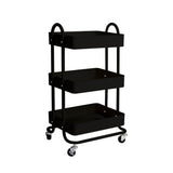 Levede 3 Tiers Kitchen Trolley Cart Black-1917016721257009152