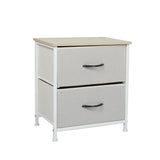 Levede Chest of 2 Drawers Bedside Table Beige-1910113286813257728