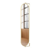 Yezi 360? Swivel Wall Mirrors 140cm x35cm Oval Shape Gold Frame-1910113318367006720
