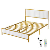 Levede Metal Bed Frame Under Bed Storage Double Beige-1937319810237075456