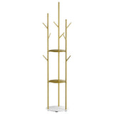 Levede Coat Rack Clothes Stand 8 Hook Organizer Gold-1910112990083026944