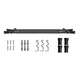 Marlow Black Double Curtain Rod Steel Pole Pommel Set Extendable Adjustable-1910112209103622144