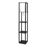EMITTO Floor Lamp Storage Shelf LED Black-1910112864899829760