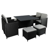 Levede 9PCS Outdoor Table Chair Set-1910112916758204416