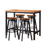 Levede 5pcs Bar Table Barstools Industrial-1919892918903115776