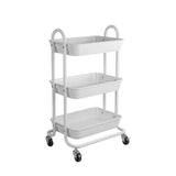 Levede 3 Tiers Kitchen Storage Trolley White-1917016722657906688