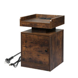 Levede Bedside Table USB Charger Outlet RGB Oak-1910112205467160576
