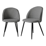 Levede 2x Dining Chairs Kitchen Cafe Black and White-1910113282824474624