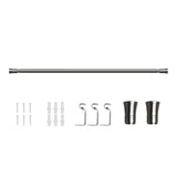Marlow Satin Nickel Curtain Rod Steel Quiet Rail Pole Pommel Set Adjustable-1937319787935961088