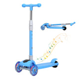 Bopeep Foldable Kids Scooter LED Music Blue-1937319778549108736