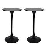 Levede 2x Round Bar Table Pub Tables Black-1910113299010293760