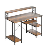 Levede Office Gaming Computer Desk Brown-1937319786035941376