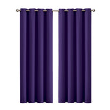 2x Blockout Curtains Panels 3 Layers Purple-1910113268492537856