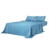 Dreamz 4pcs King Size 100% Bamboo Bed Sheet Set in Blue Colour-1910113201132015616