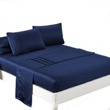 DreamZ Silky Satin Sheets Fitted Flat Queen Blue-1910113195977216000