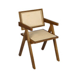 Levede 1x Walnut Wicker Armchair Dining Chair-1910113298267901952