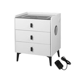 Levede Bedside Table LED Lights Drawers Storage-1937319786606366720