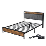 Levede Queen Bed Frame Tufted Headboard USB Charge-1919892912343224320