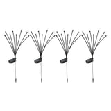 Firfly Solar Lawn Lights 8LED 4PC Outdoor Black-1910112867206696960