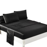 DreamZ Silky Satin Sheets Fitted King Black-1910113195339681792