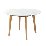 Levede Dining Table Round Rubberwood Base 120cm White 120 CM-1910113303879880704