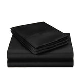 DreamZ Silky Satin Quilt Cover Set Bedspread Black Double-1910113196807688192