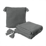 DreamZ Knitting Throw Blanket Cushion Grey-1910113223139528704