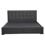Levede Fabric Bed Frame Double Tufted Dark Grey-1910113204252577793