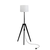 EMITTO Wooden Floor Lamp Modern Tripod Black-1910112866900512769
