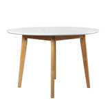 Levede Dining Table Round Rubberwood Base 120cm White 120 CM-1910113303879880705