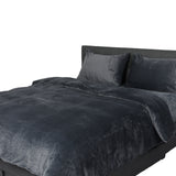 Bed Quilt Cover Bedding set Flannel Dark Grey King-1910113192986677249