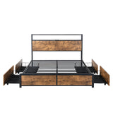 Levede Queen Bed Frame RGB LED 4 Drawers USB-1937319839207133185