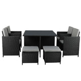 Levede 9PCS Outdoor Table Chair Set-1910112916758204417