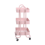 Levede 3 Tiers Kitchen Trolley Cart Pink-1917016721554804737