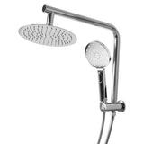 High Pressure Shower Head Set Rain Round Silver-1910113243888750593