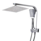 High Pressure Shower Head Set Rain Square Silver-1910113120358109185