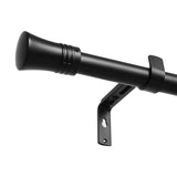 Marlow Black Curtain Rod Steel Quiet Rail Pole Pommel Set Extendable-1937319787743023105