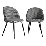 Levede 2x Dining Chairs Kitchen Cafe Black and White-1910113282824474625