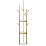 Levede Coat Rack Clothes Stand 8 Hook Organizer Gold-1910112990083026945