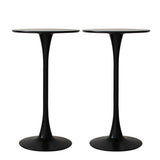 Levede 2x Round Bar Table Pub Tables Black-1910113299010293761
