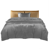DreamZ Silky Satin Quilt Cover Set Bedspread Dark Grey King Single-1910113198095339521