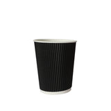 100sets 8oz Disposable Takeaway Coffee Black-1910113171511840769